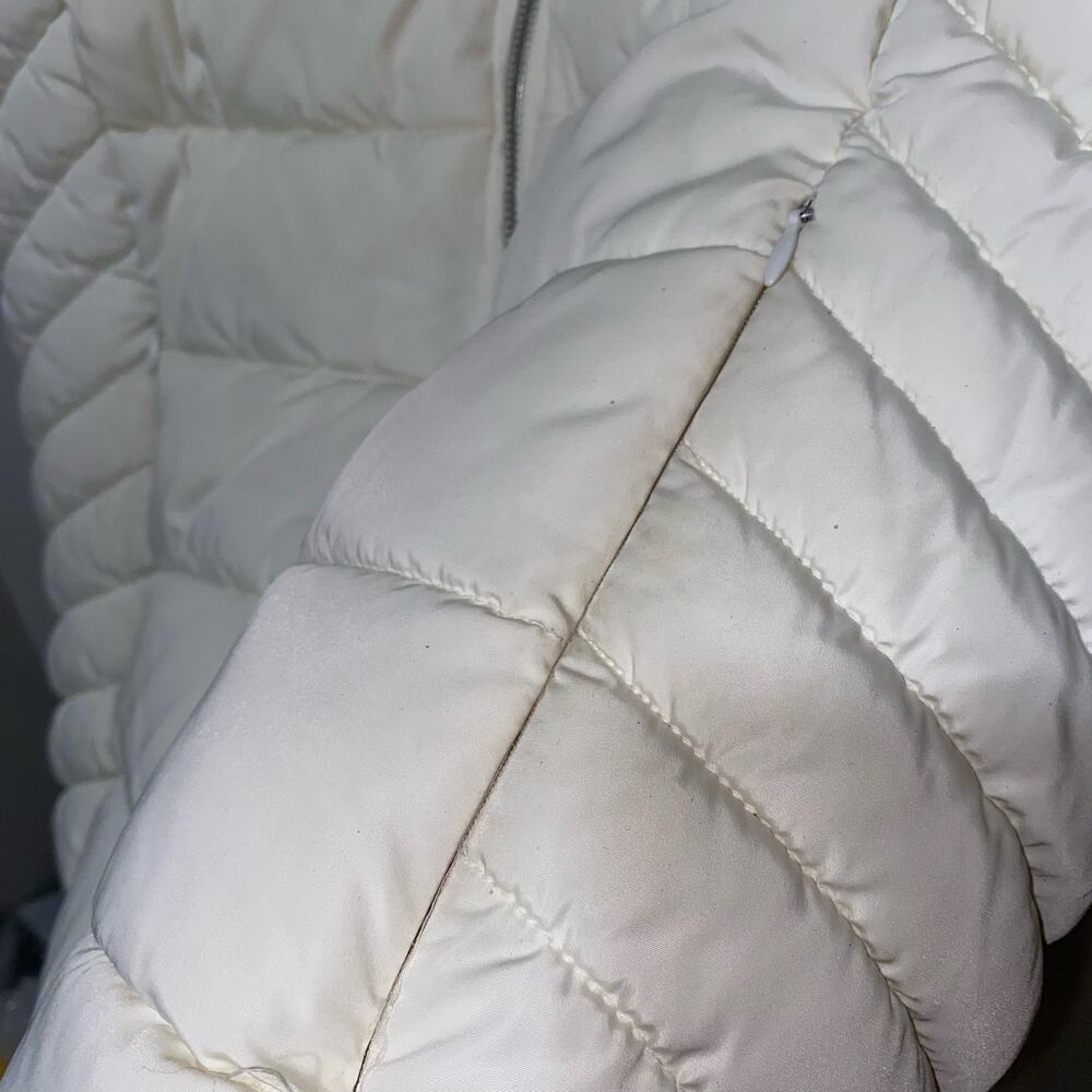 TOMMY HILFIGER White Puffer Vest Womens Size Large Zip Front Pockets High Collar - Picture 6 of 6